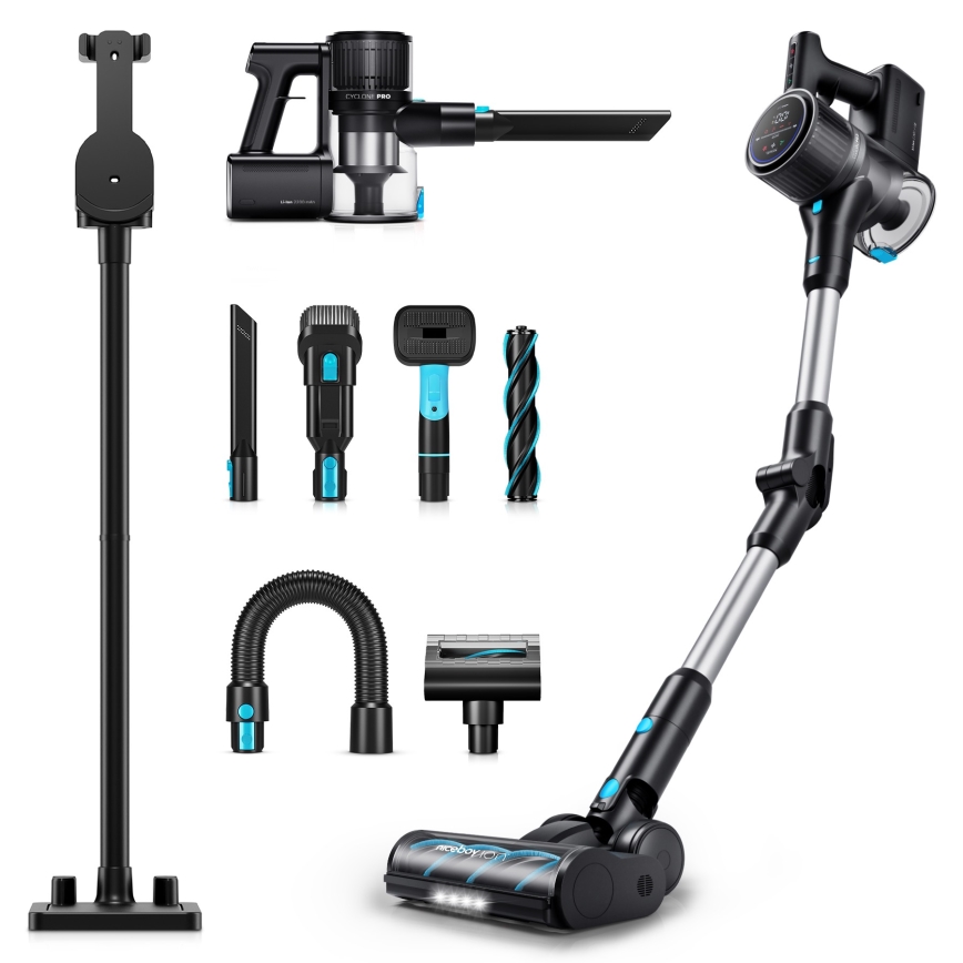 Niceboy ION Hurricane H9 - Flexibele snoerloze steelstofzuiger 2in1 400W/2200 mAh zwart