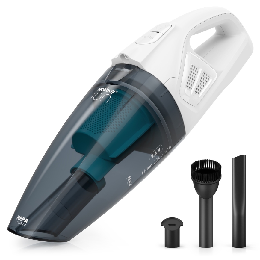 Niceboy ION Hurricane R1 - Oplaadbare handstofzuiger 50W/2200 mAh wit/blauw