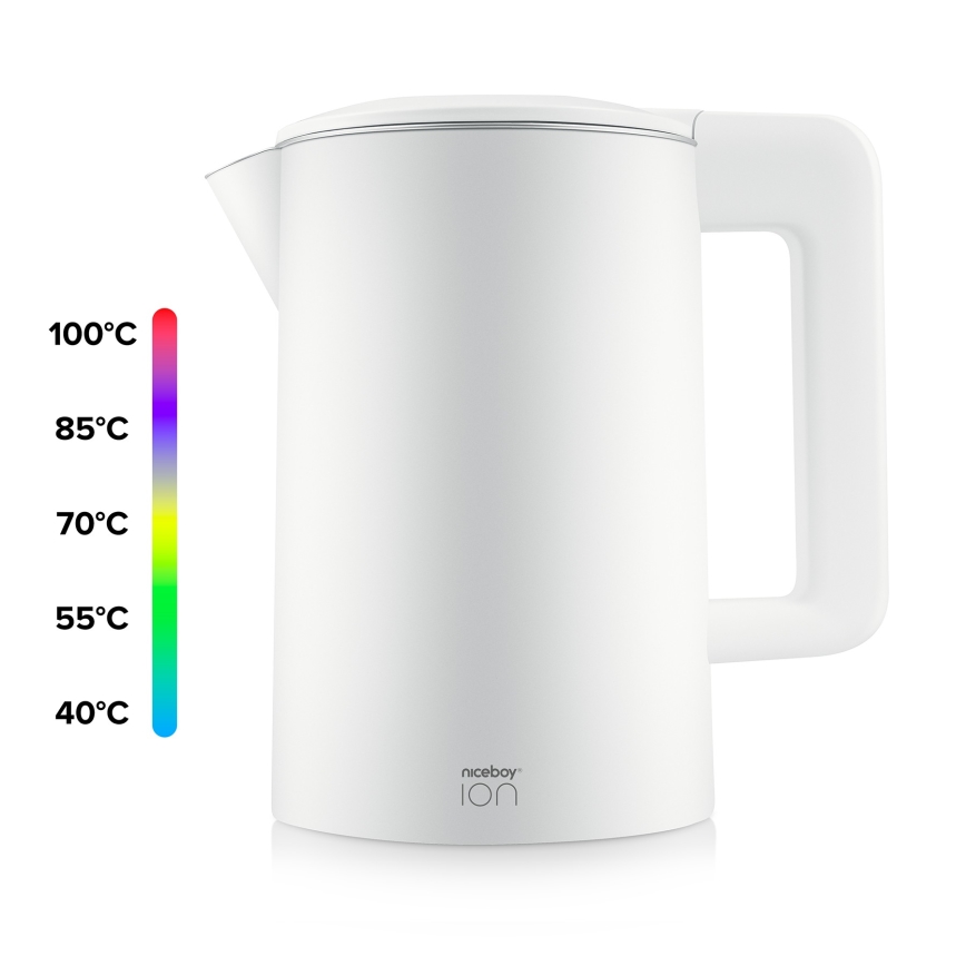 Niceboy ION ThermoKettle TK5 - Ketel met thermoregulatie 1,7 l 2200W/230V wit