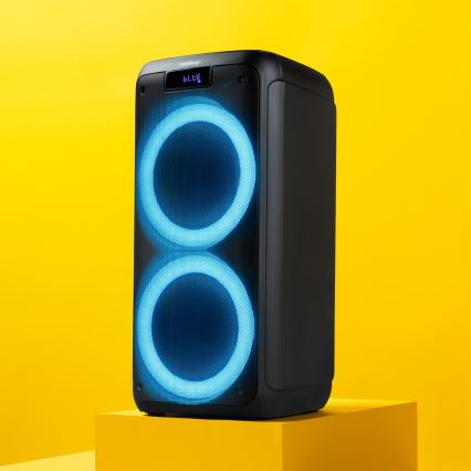 Niceboy PARTY Boss 2 - LED Draadloze luidspreker met een microfoon en powerbank Functie 200W/4500 mAh + afstandsbediening