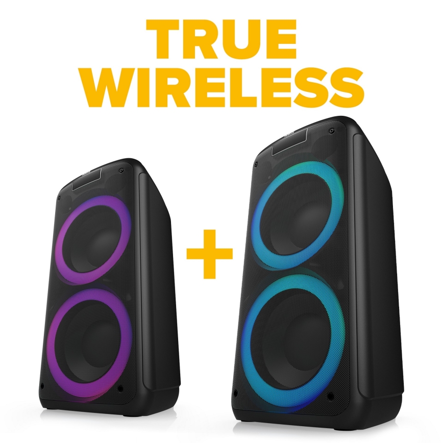 Niceboy PARTY Boss 2 - Draadloze LED-speaker met microfoon en powerbankfunctie 200W/4500 mAh + afstandsbediening