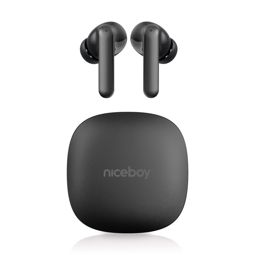 Niceboy Pins 4 PRO - Draadloze oordopjes met ANC 380 mAh + 2x 35 mAh IP54 zwart