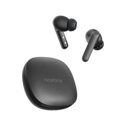 Niceboy Pins 4 PRO - Draadloze oordopjes met ANC 380 mAh + 2x 35 mAh IP54 zwart