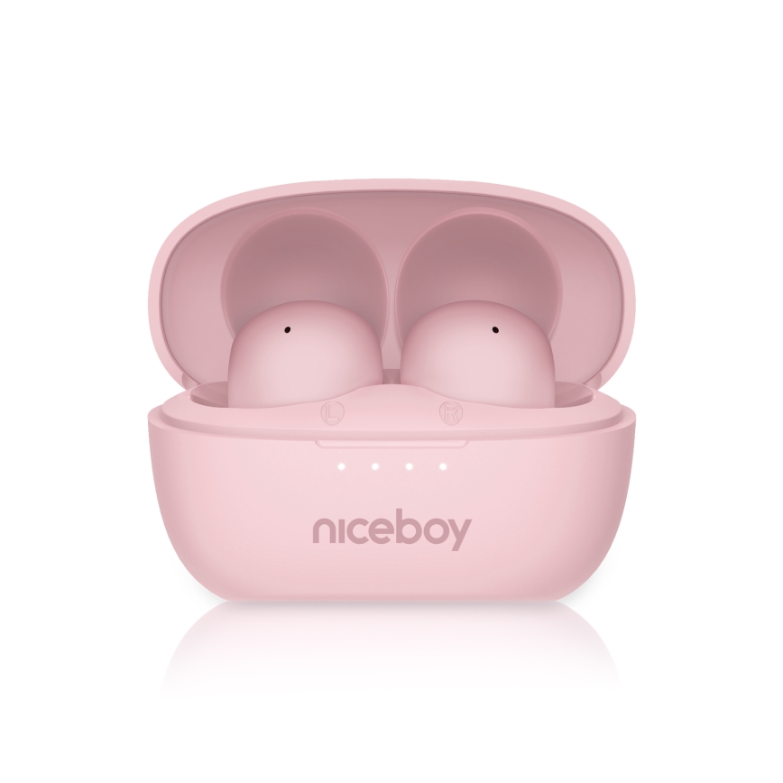 Niceboy Podsie 4 POP - Draadloze oordopjes 400 mAh + 2×40 mAh IPX4 roze