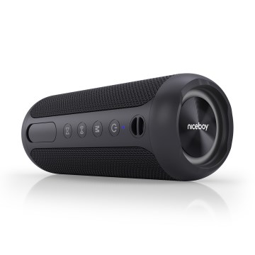 Niceboy Polaris - LED Draadloze luidspreker met een microfoon 30W/4000 mAh IPX7 zwart