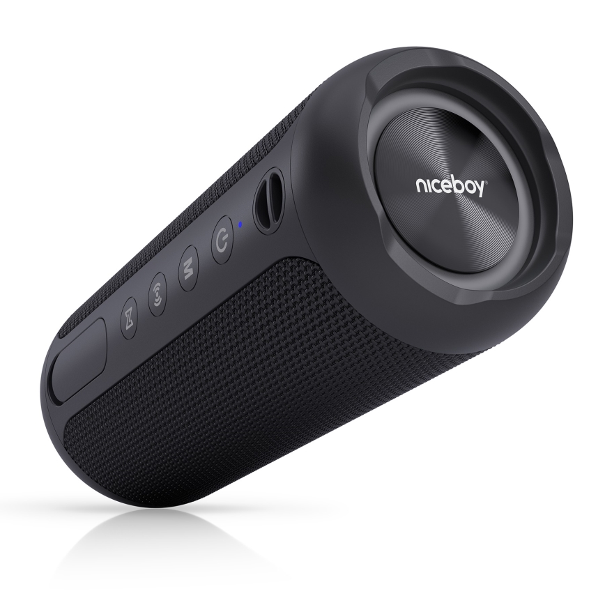 Niceboy Polaris - LED Draadloze luidspreker met een microfoon 30W/4000 mAh IPX7 zwart