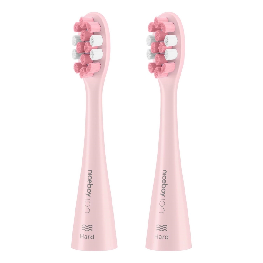 Niceboy - SET 2x Vervangende kop Hard voor tandenborstel ION Sonic en SmartSonic roze
