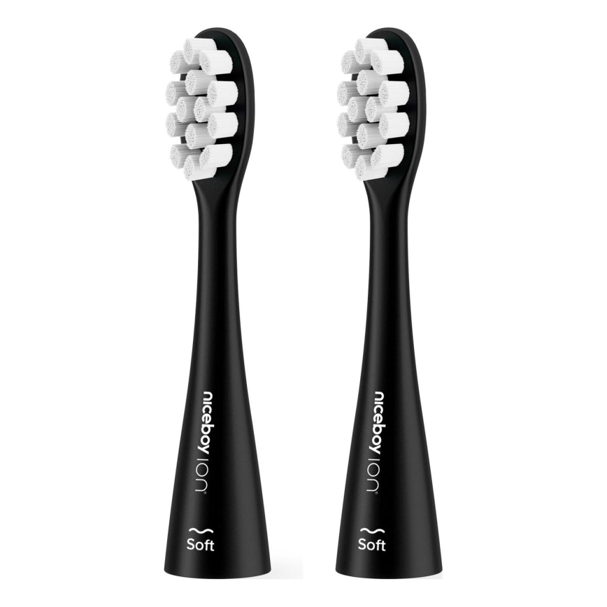 Niceboy - SET 2x Vervangende kop Soft voor tandenborstel ION Sonic en SmartSonic zwart