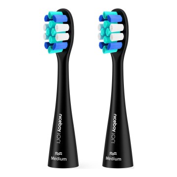 Niceboy - SET van 2x Vervangende koppen Lite Medium voor ION Sonic tandenborstel zwart