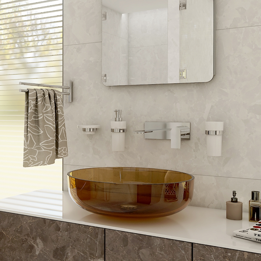 NIMCO BR 11031KN-26 - Zeepdispenser voor aan de muur BORMO 300 mm wit/glanzend chroom