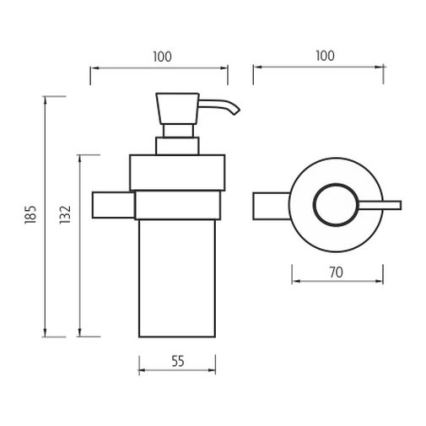 NIMCO BR 11031KN-26 - Zeepdispenser voor aan de muur BORMO 300 mm wit/glanzend chroom
