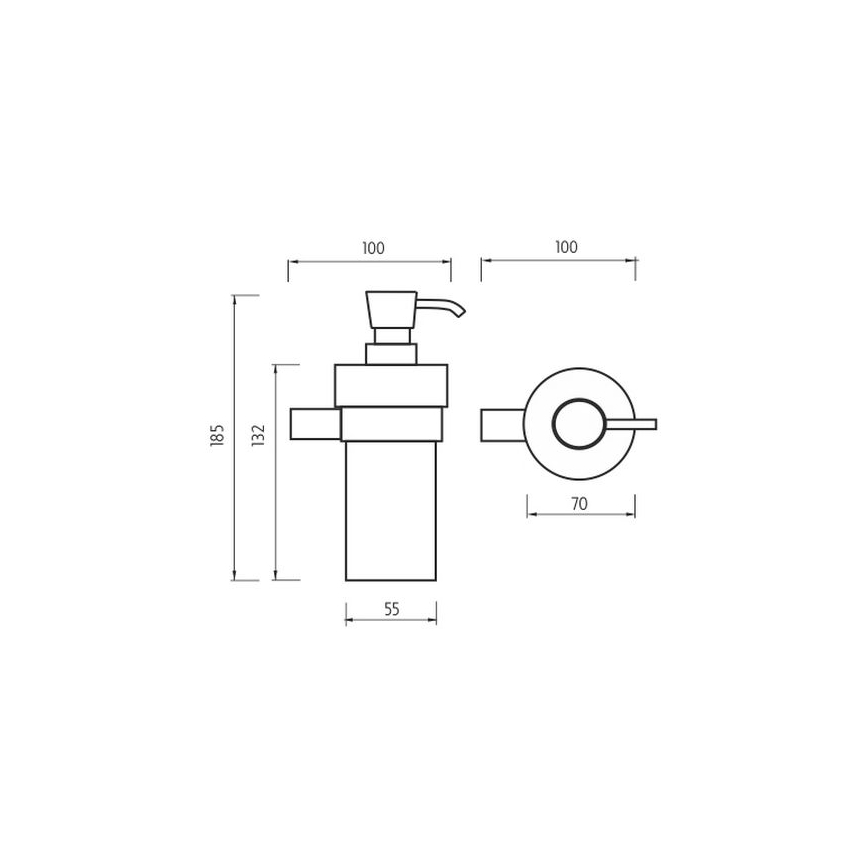 NIMCO BR 11031KN-26 - Zeepdispenser voor aan de muur BORMO 300 mm wit/glanzend chroom