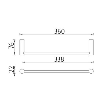 NIMCO BR 11035-26 - Handdoekhouder voor aan de muur BORMO 36 cm glanzend chroom