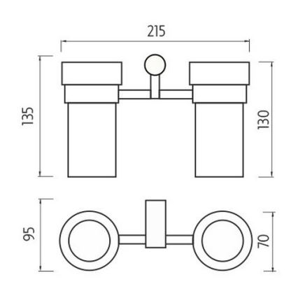 NIMCO BR 11058DW-26 - Tandenborstelhouder voor aan de muur BORMO mat glas/glanzend chroom