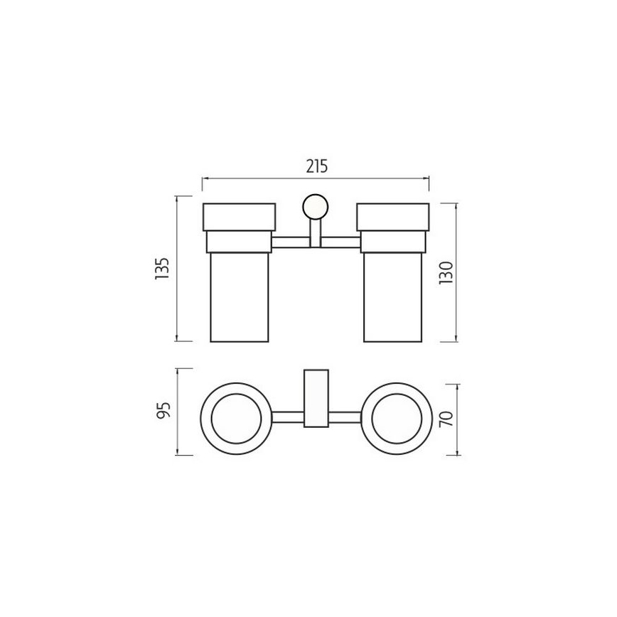 NIMCO BR 11058DW-26 - Tandenborstelhouder voor aan de muur BORMO mat glas/glanzend chroom