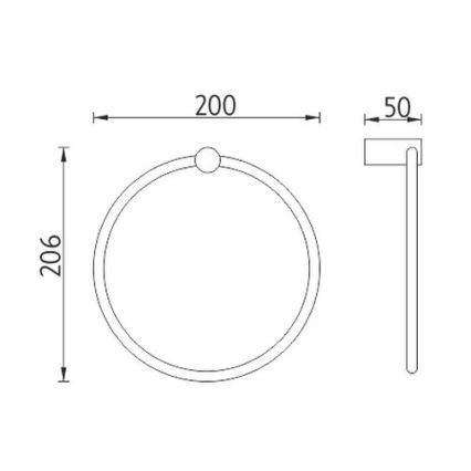 NIMCO BR 11060L-26 - Handdoekhouder voor aan de muur BORMO diameter 20 cm glanzend chroom