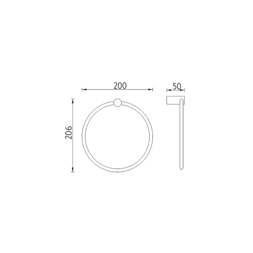 NIMCO BR 11060L-26 - Handdoekhouder voor aan de muur BORMO diameter 20 cm glanzend chroom