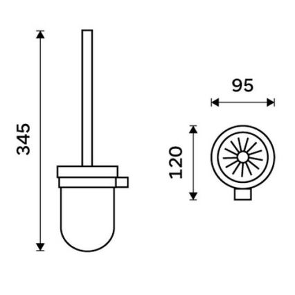 NIMCO BR 11094KU-26 - Wandgemonteerde toiletborstel BORMO wit/glanzend chroom