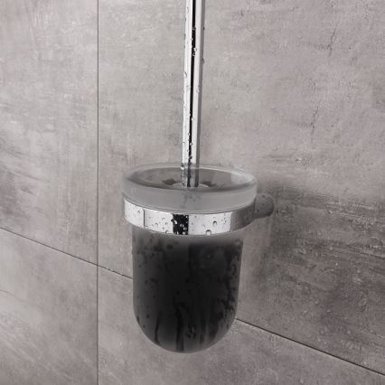 NIMCO BR 11094WN-26 - Wandgemonteerde toiletborstel BORMO mat glas/glanzend chroom
