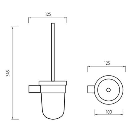 NIMCO BR 11094WN-26 - Wandgemonteerde toiletborstel BORMO mat glas/glanzend chroom