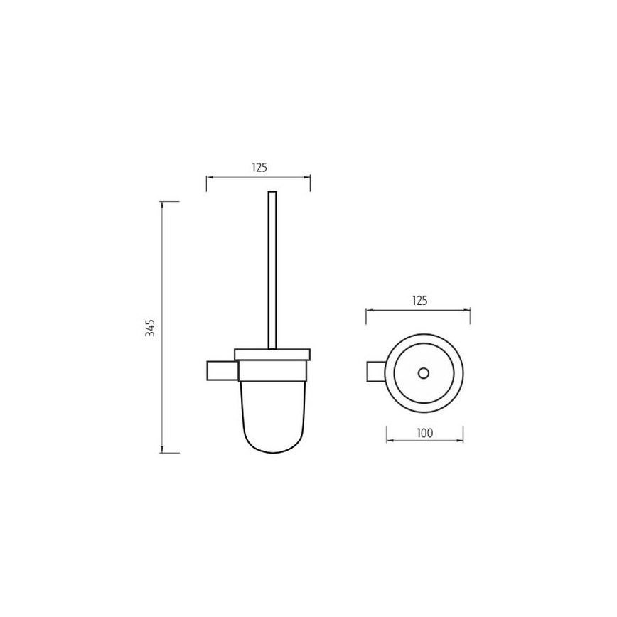 NIMCO BR 11094WN-26 - Wandgemonteerde toiletborstel BORMO mat glas/glanzend chroom
