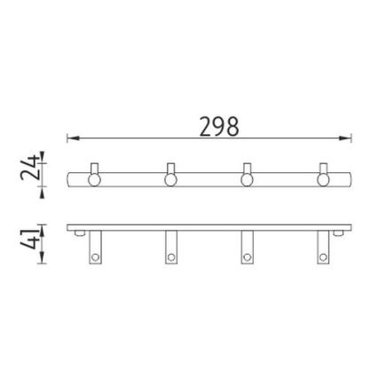 NIMCO BR 11104-26 - Handdoekhouder voor aan de muur BORMO 30 cm glanzend chroom