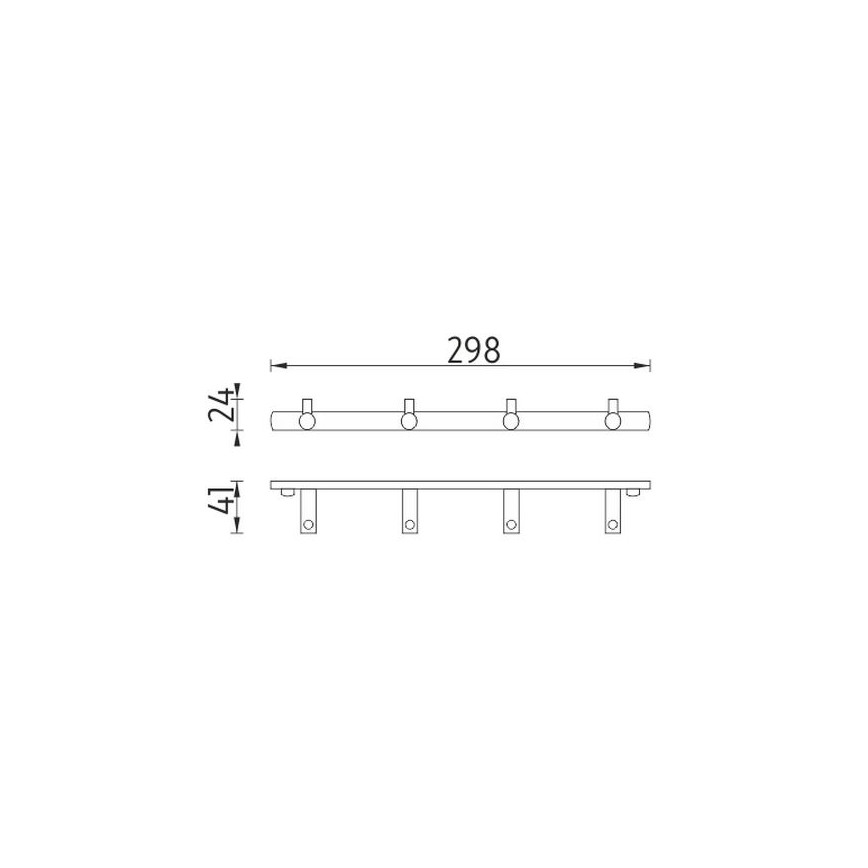 NIMCO BR 11104-26 - Handdoekhouder voor aan de muur BORMO 30 cm glanzend chroom
