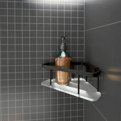 NIMCO Ki-14003-B-90 - Douchewandplank KIBO mat zwart/wit