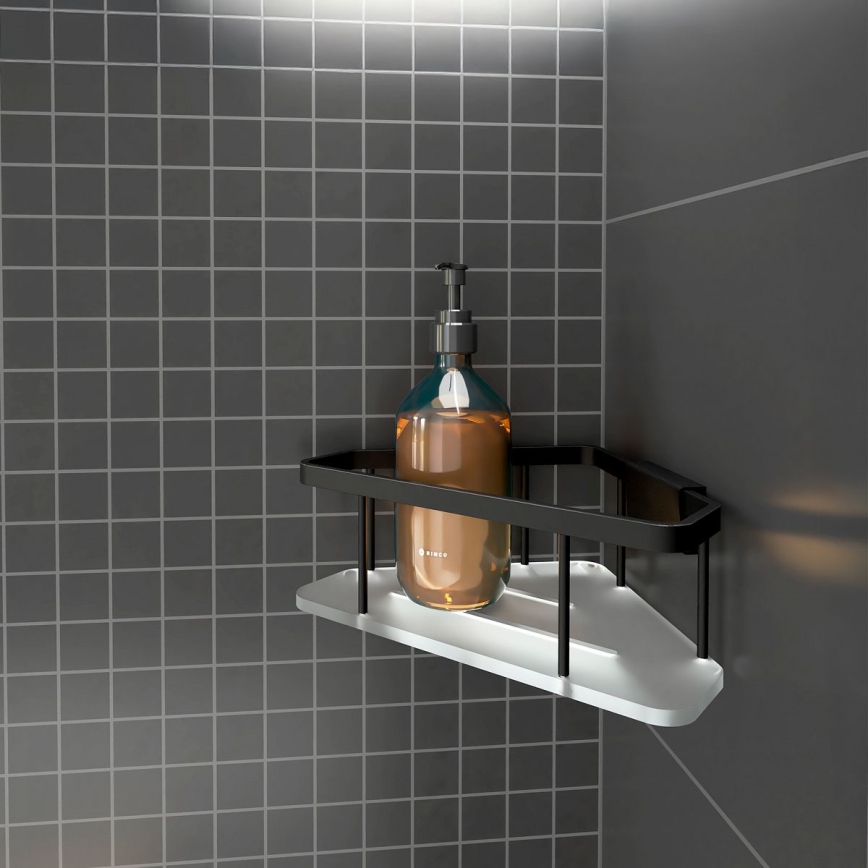 NIMCO Ki-14003-B-90 - Douchewandplank KIBO mat zwart/wit
