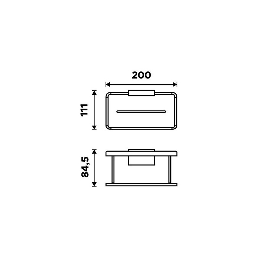 NIMCO Ki-14015-B-90 - Douchewandplank KIBO mat zwart/wit