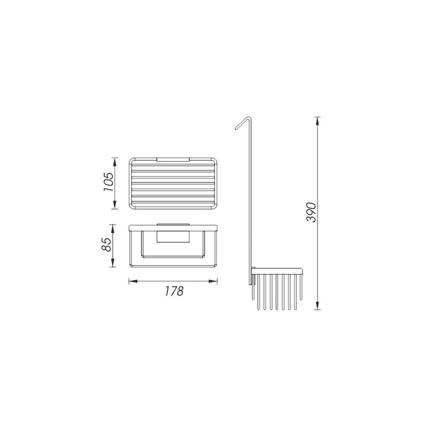 NIMCO Ki 14015H-26 - Douchewandplank KIBO glanzend chroom