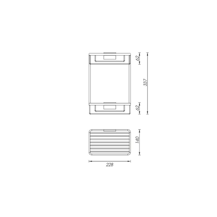 NIMCO Ki 14017D-26 - Tweelaagse douchewandplank KIBO glanzend chroom