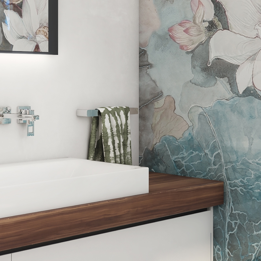 NIMCO MA 29035-26 - Handdoekhouder voor aan de muur MAYA 36 cm glanzend chroom