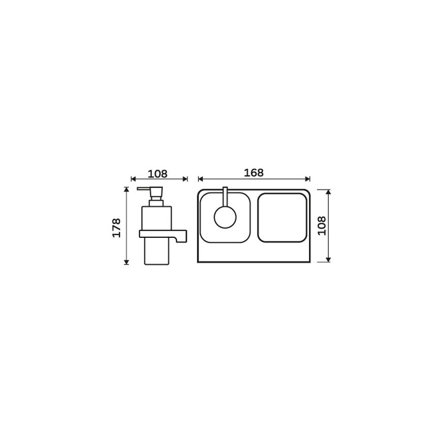 NIMCO MA 2905831H-26 - Zeepdispenser voor aan de muur en tandenborstelhouder MAYA 290 mm mat glas/glanzend chroom