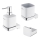 NIMCO MA set-31K-26 - Wandgemonteerde zeepdispenser, tandenborstelhouder en wandhaak MAYA 320 mm wit/glanzend chroom