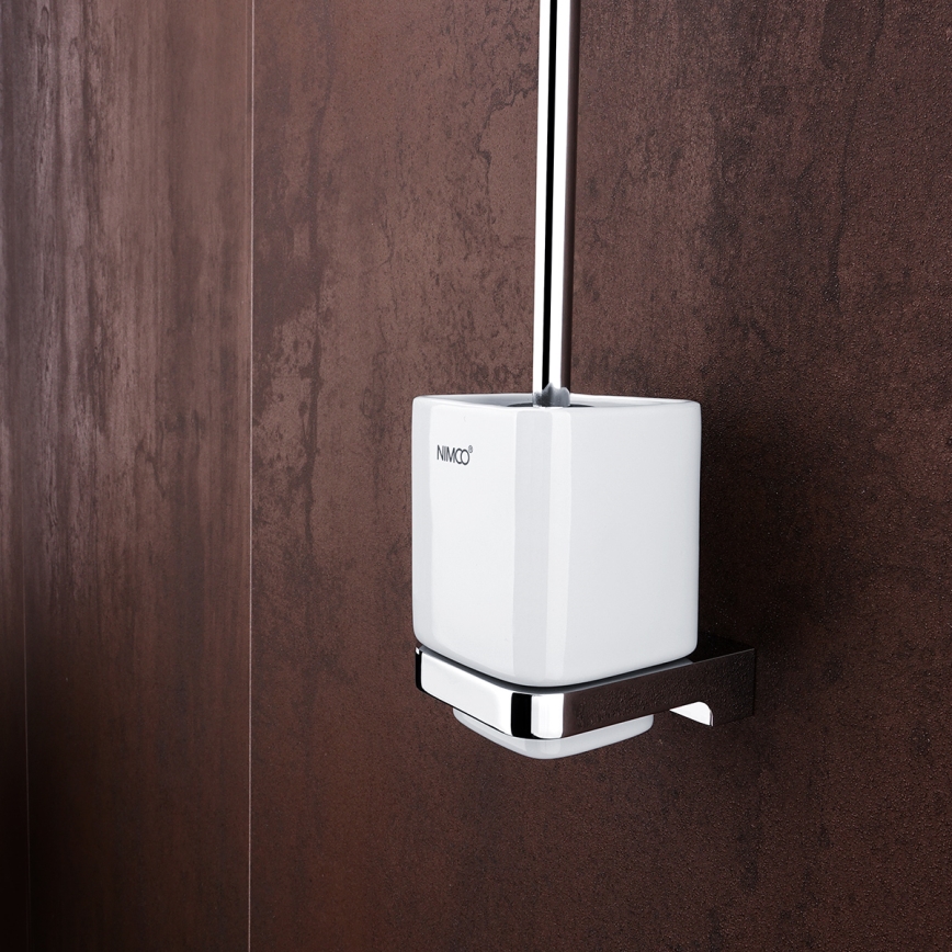 NIMCO MA set-94KN-26 - Wandgemonteerde toiletborstel en toiletrolhouder MAYA glanzend chroom