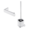 NIMCO MA set-94KN-26 - Wandgemonteerde toiletborstel en toiletrolhouder MAYA glanzend chroom