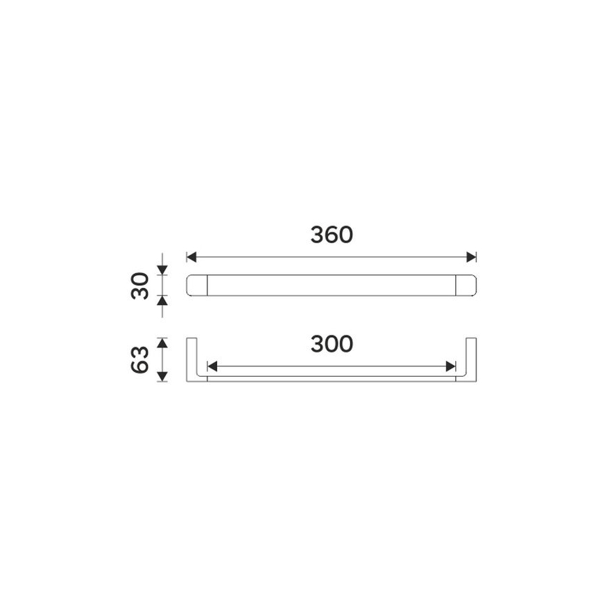 NIMCO MAC 29035-90 - Handdoekhouder voor aan de muur MAYA 36 cm mat zwart