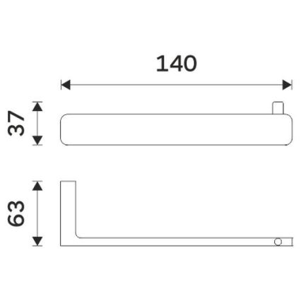 NIMCO MAC 29055-90 - Toiletpapierhouder MAYA mat zwart