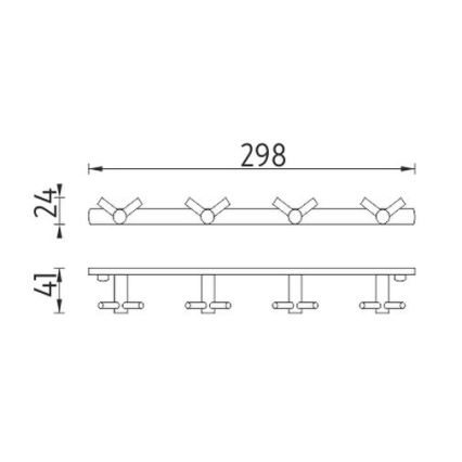 NIMCO MAC 2905831C-T-90 - Handdoekhouder voor aan de muur BORMO 30 cm glanzend chroom