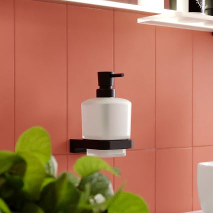 NIMCO MAC 2905831C-T-90 - Zeepdispenser voor aan de muur en tandenborstelhouder MAYA 320 mm mat glas/mat zwart