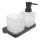 NIMCO MAC 2905831C-T-90 - Zeepdispenser voor aan de muur en tandenborstelhouder MAYA 320 mm mat glas/mat zwart