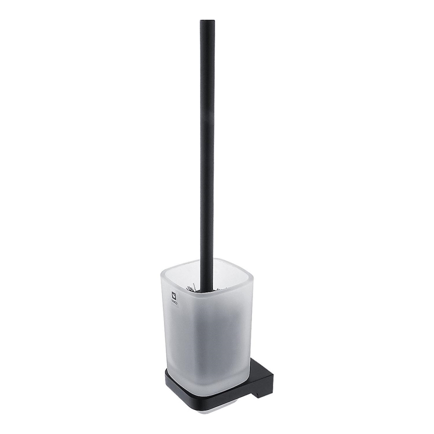 NIMCO MAC 29094CN-90 - Wandgemonteerde toiletborstel MAYA mat glas/mat zwart