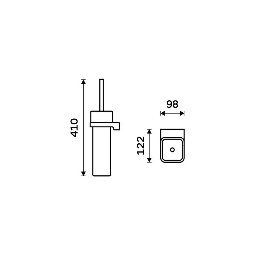 NIMCO MAC 29094K-90 - Wandgemonteerde toiletborstel MAYA wit/mat zwart