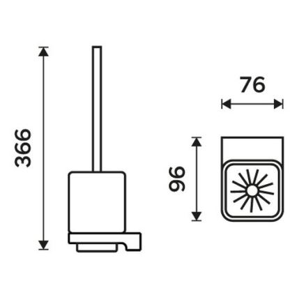 NIMCO MAC 29094KN-90 - Wandgemonteerde toiletborstel MAYA wit/mat zwart