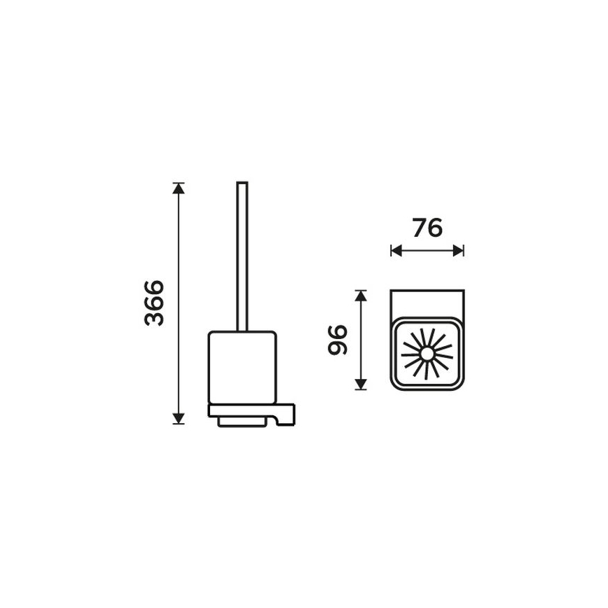 NIMCO MAC 29094KN-90 - Wandgemonteerde toiletborstel MAYA wit/mat zwart