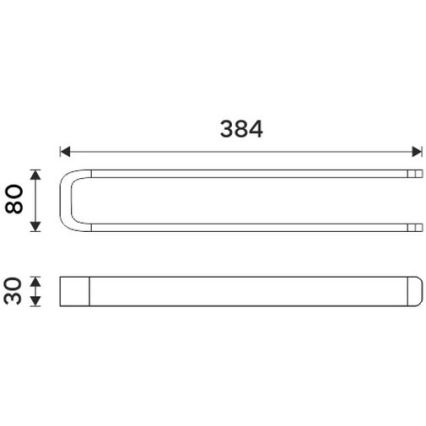 NIMCO NK 30098-26 - Handdoekhouder voor aan de muur NIKAU 39 cm glanzend chroom