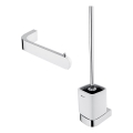 NIMCO NK set-94KN-26 - Wandgemonteerde toiletborstel en toiletrolhouder NIKAU wit/glanzend chroom