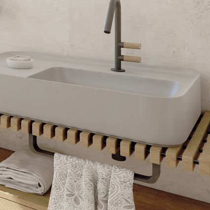 NIMCO NKC 30035-90 - Handdoekhouder voor aan de muur NIKAU 39 cm mat zwart