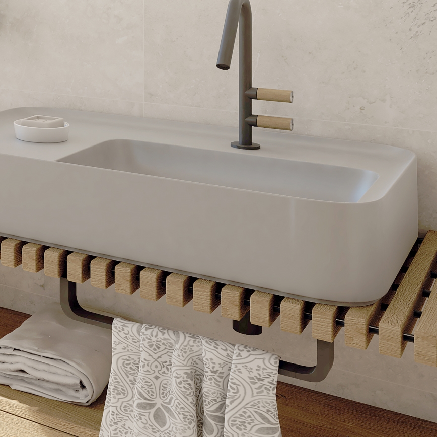 NIMCO NKC 30035-90 - Handdoekhouder voor aan de muur NIKAU 39 cm mat zwart